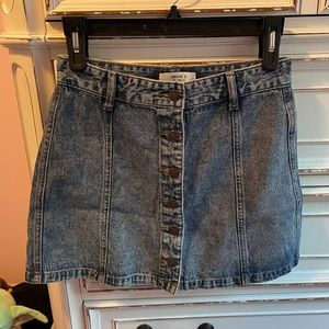 Denim Jean Mini Skirt, High Waisted